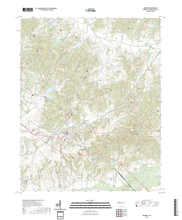 US Topo 7.5-minute map for Dresden TN