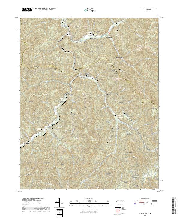 US Topo 7.5-minute map for Duncan Flats TN