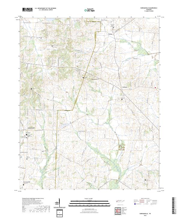 US Topo 7.5-minute map for Durhamville TN