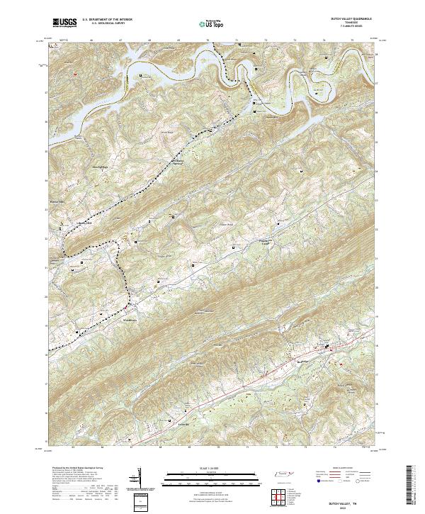 US Topo 7.5-minute map for Dutch Valley TN