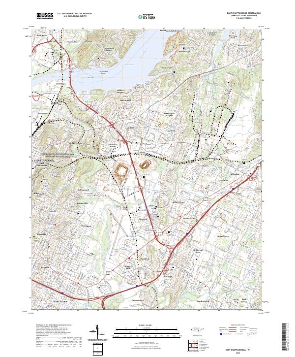 US Topo 7.5-minute map for East Chattanooga TN