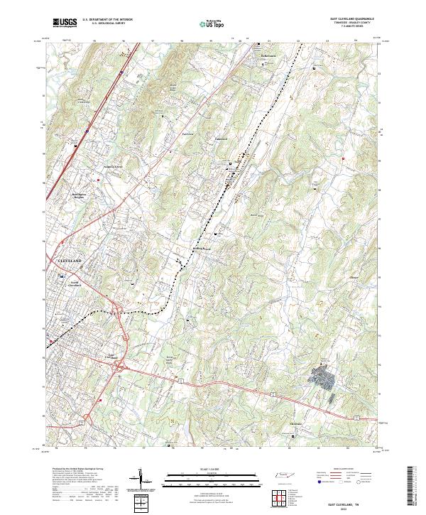 US Topo 7.5-minute map for East Cleveland TN
