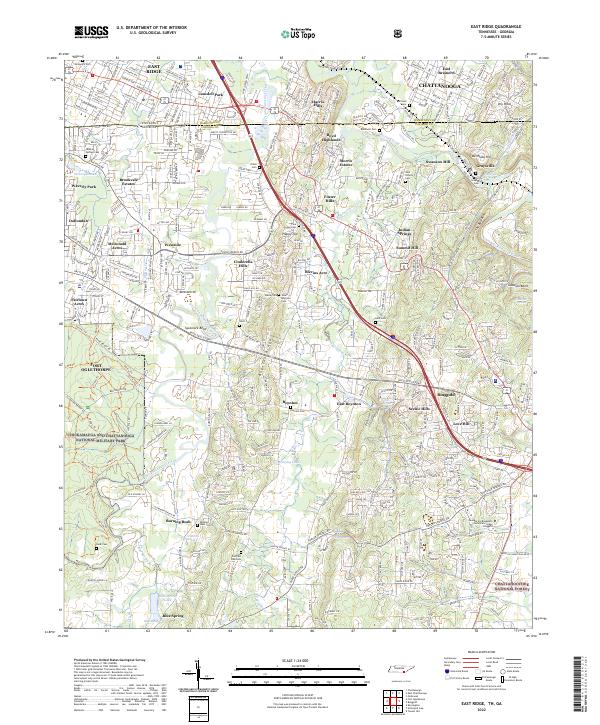 East Ridge Polygon US Topo 7.5-minute map for East Ridge TNGA – American Map Store