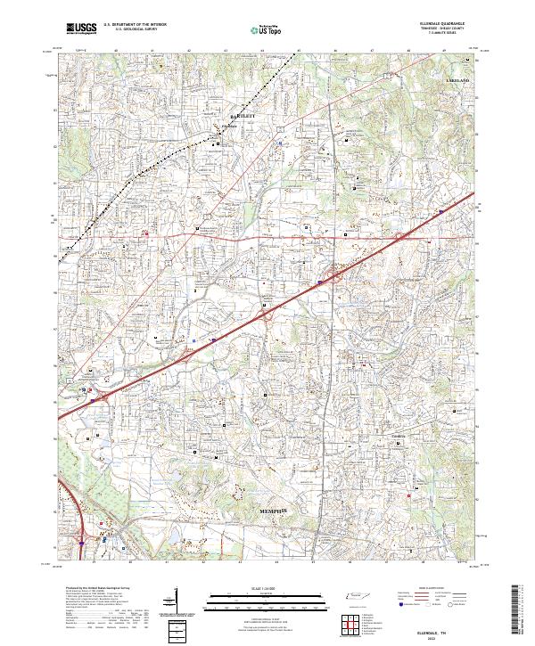 US Topo 7.5-minute map for Ellendale TN