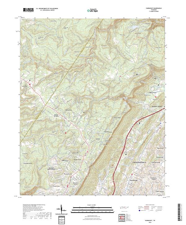 US Topo 7.5-minute map for Fairmount TN