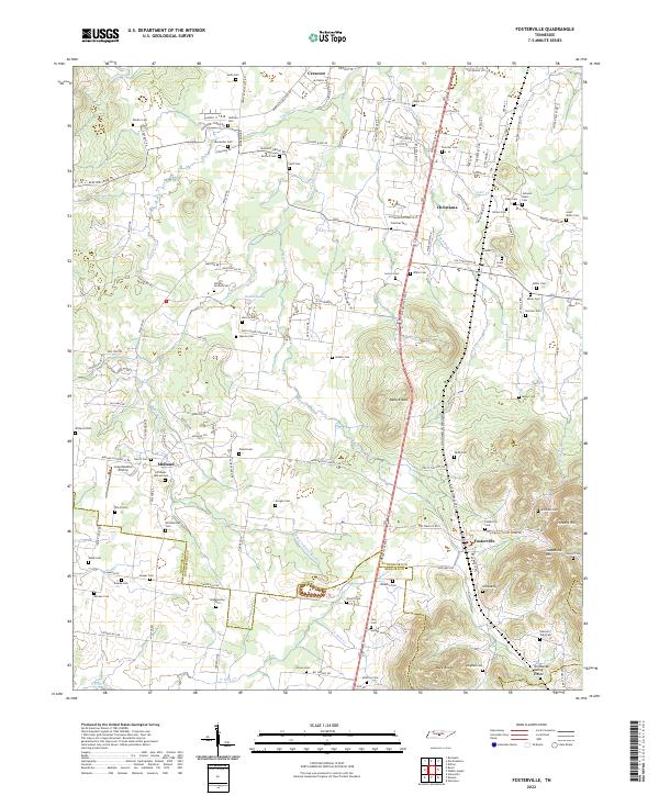 US Topo 7.5-minute map for Fosterville TN
