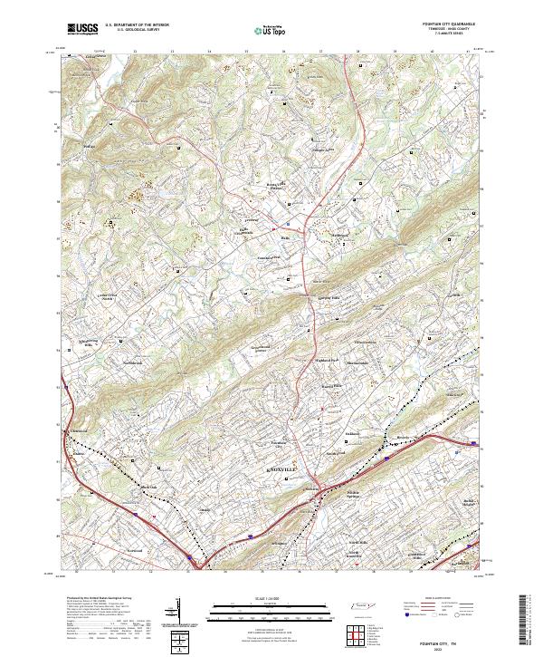 US Topo 7.5-minute map for Fountain City TN