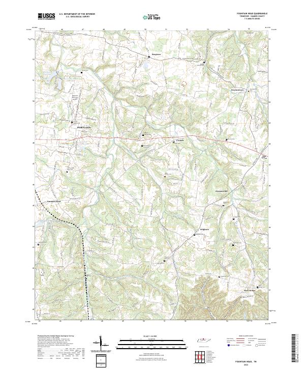 US Topo 7.5-minute map for Fountain Head TN