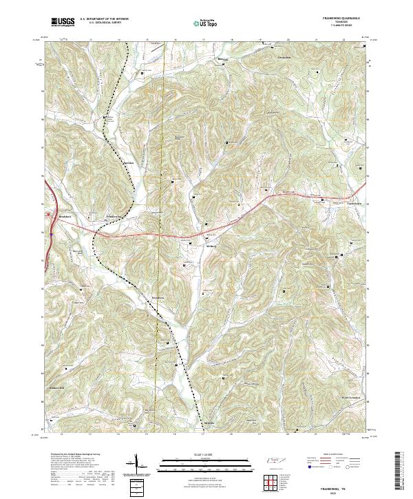 US Topo 7.5-minute map for Frankewing TN
