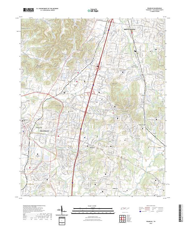 US Topo 7.5-minute map for Franklin TN