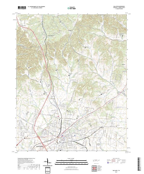 US Topo 7.5-minute map for Gallatin TN