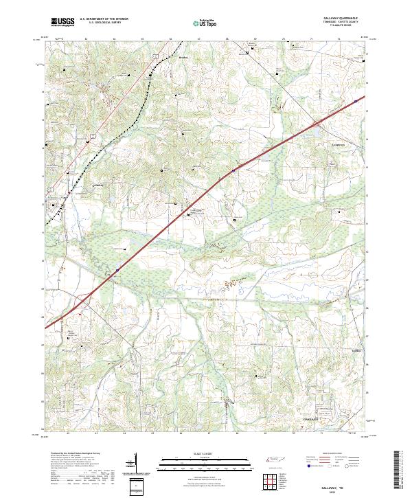 US Topo 7.5-minute map for Gallaway TN