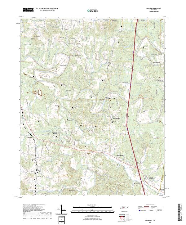 US Topo 7.5-minute map for Glendale TN