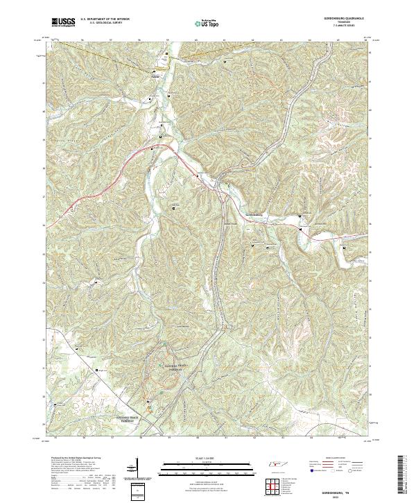 US Topo 7.5-minute map for Gordonsburg TN