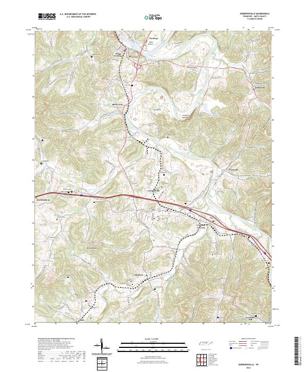 US Topo 7.5-minute map for Gordonsville TN