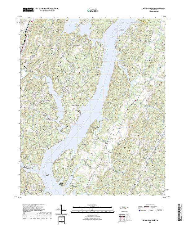 US Topo 7.5-minute map for Grasshopper Creek TN