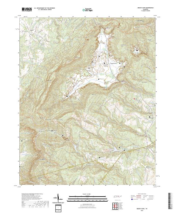 US Topo 7.5-minute map for Grassy Cove TN