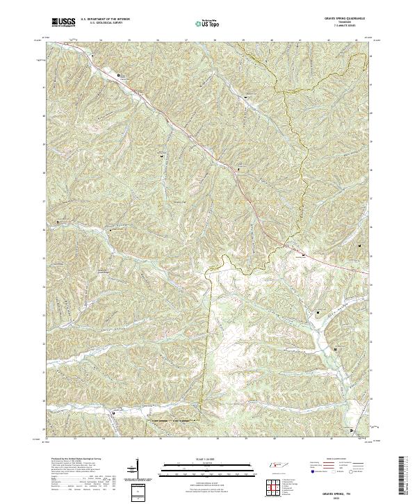 US Topo 7.5-minute map for Graves Spring TN