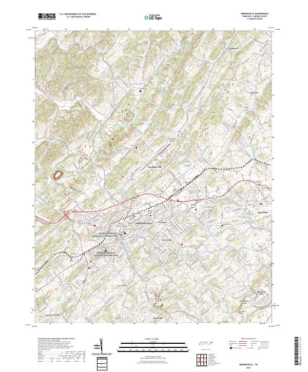 US Topo 7.5-minute map for Greeneville TN