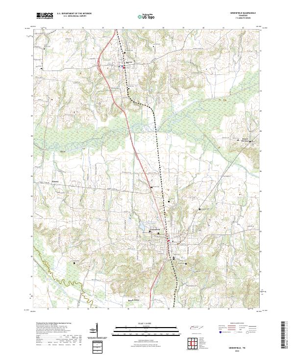US Topo 7.5-minute map for Greenfield TN