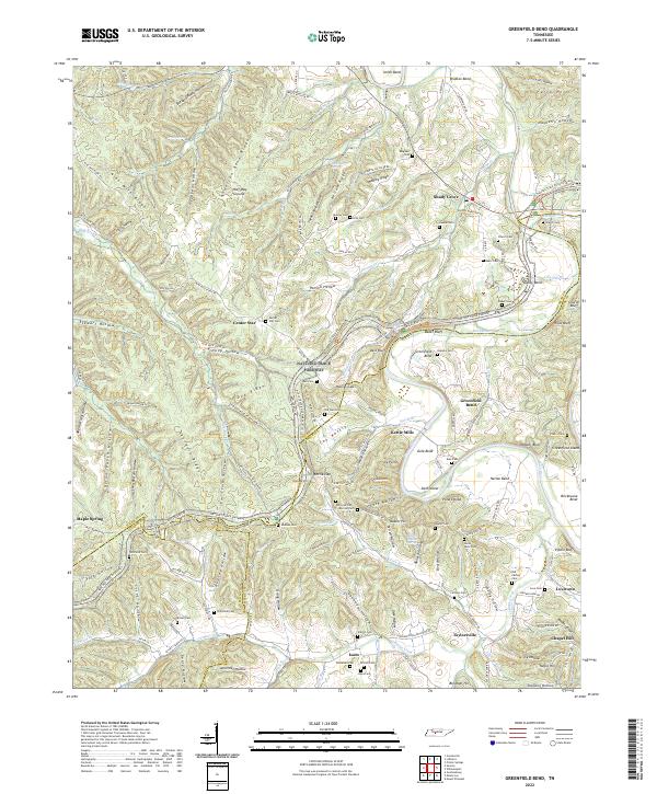 US Topo 7.5-minute map for Greenfield Bend TN