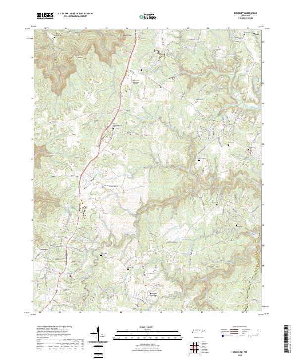 US Topo 7.5-minute map for Grimsley TN