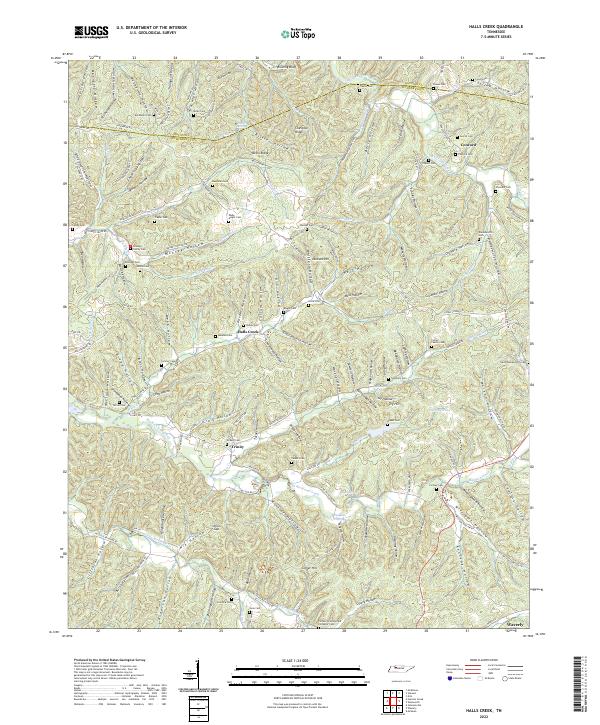 US Topo 7.5-minute map for Halls Creek TN