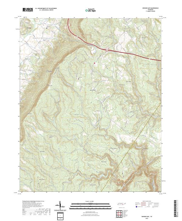 US Topo 7.5-minute map for Henson Gap TN