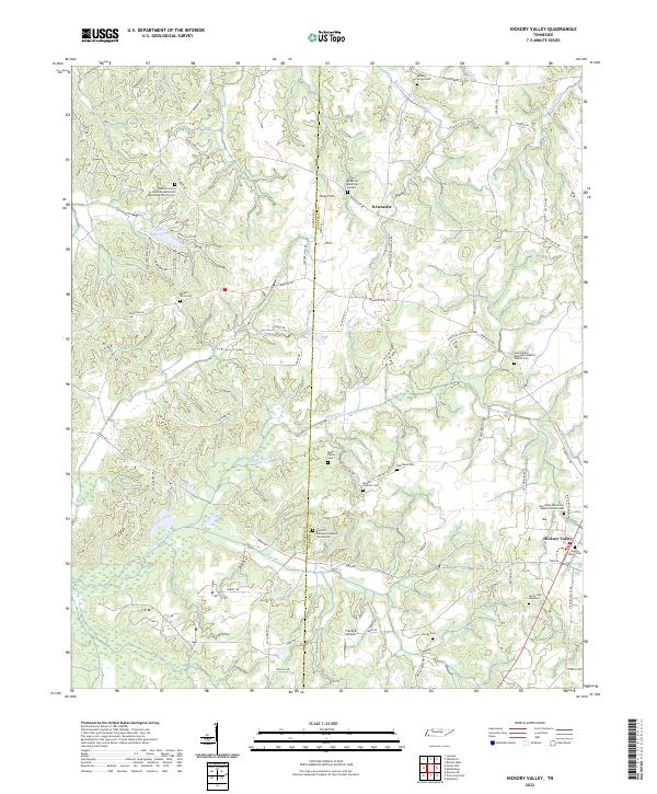 US Topo 7.5-minute map for Hickory Valley TN
