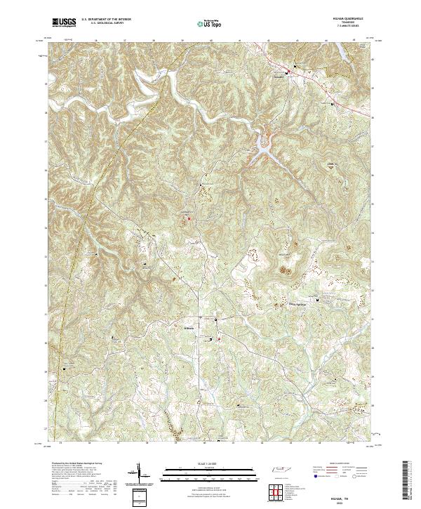 US Topo 7.5-minute map for Hilham TN