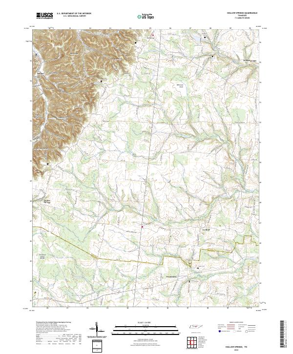 US Topo 7.5-minute map for Hollow Springs TN