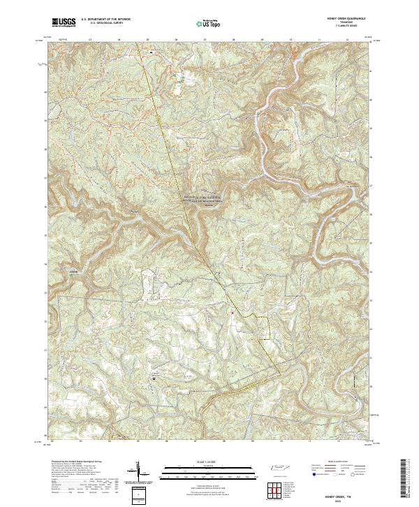 US Topo 7.5-minute map for Honey Creek TN