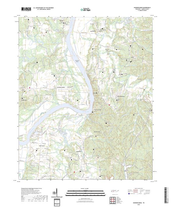 US Topo 7.5-minute map for Hookers Bend TN