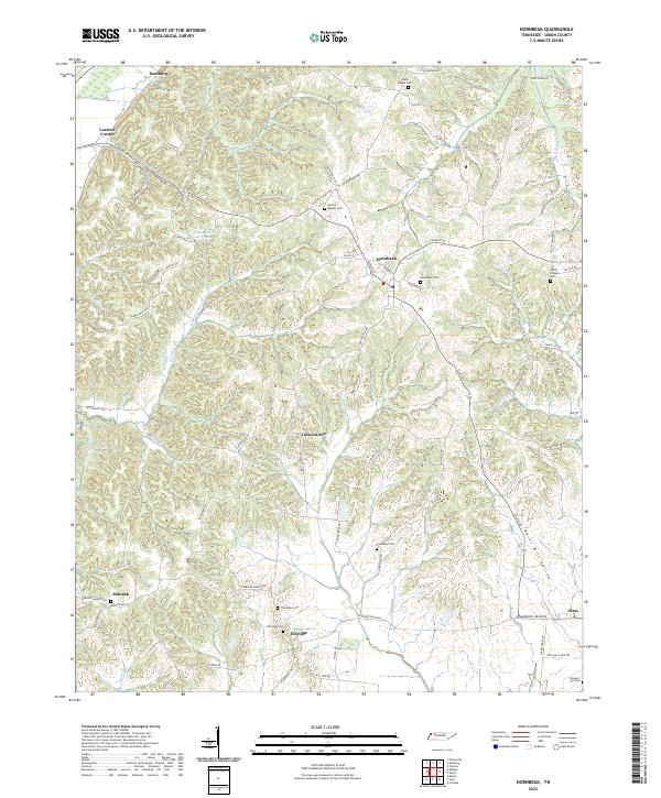 US Topo 7.5-minute map for Hornbeak TN