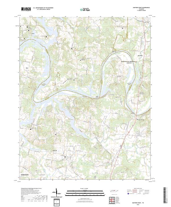 US Topo 7.5-minute map for Hunters Point TN