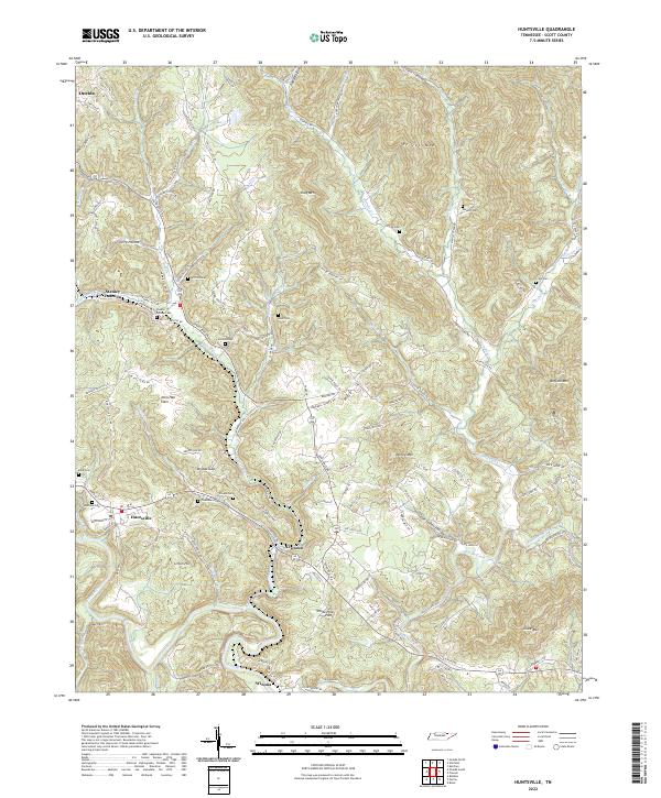 US Topo 7.5-minute map for Huntsville TN