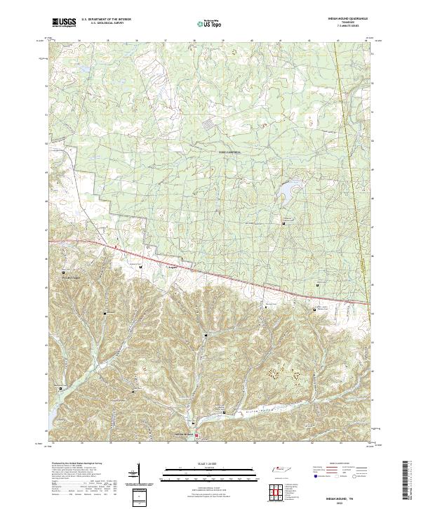 US Topo 7.5-minute map for Indian Mound TN