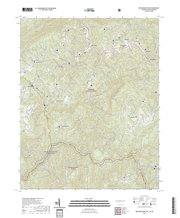 US Topo 7.5-minute map for Iron Mountain Gap TNNC
