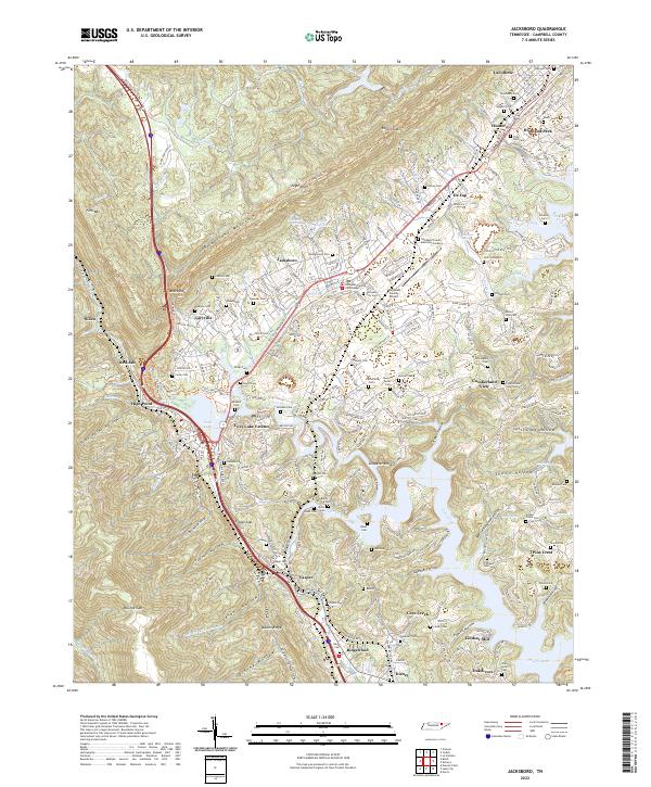 US Topo 7.5-minute map for Jacksboro TN