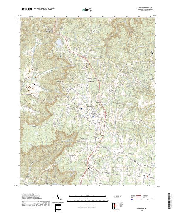 US Topo 7.5-minute map for Jamestown TN