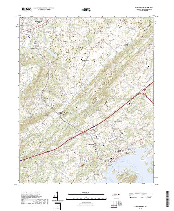 US Topo 7.5-minute map for Jefferson City TN