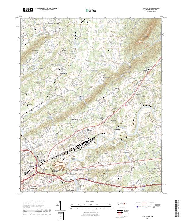 US Topo 7.5-minute map for John Sevier TN