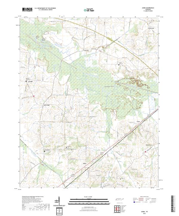US Topo 7.5-minute map for Jones TN