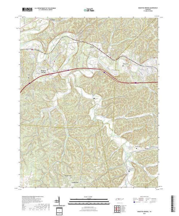 US Topo 7.5-minute map for Kingston Springs TN