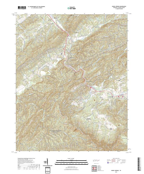 US Topo 7.5-minute map for Kinzel Springs TN