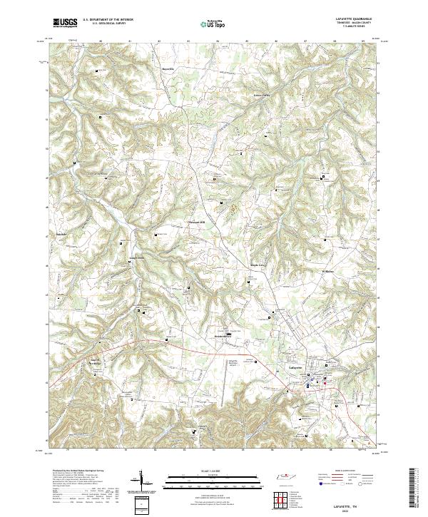 US Topo 7.5-minute map for Lafayette TN