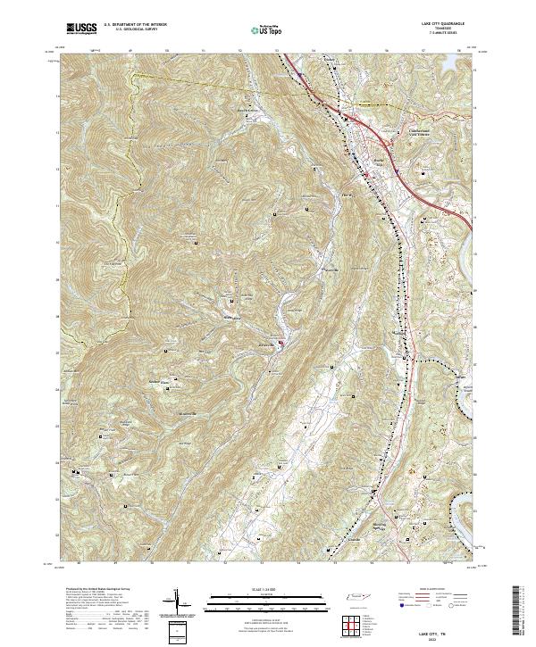US Topo 7.5-minute map for Lake City TN