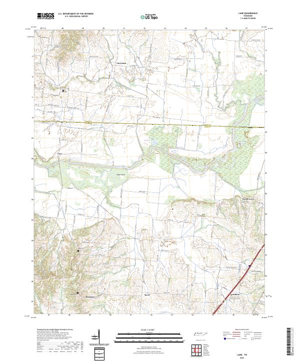 US Topo 7.5-minute map for Lane TN