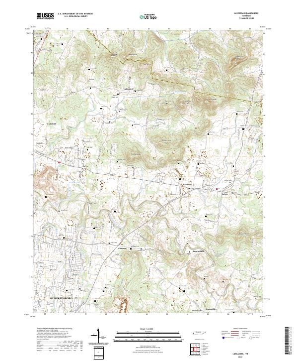 US Topo 7.5-minute map for Lascassas TN
