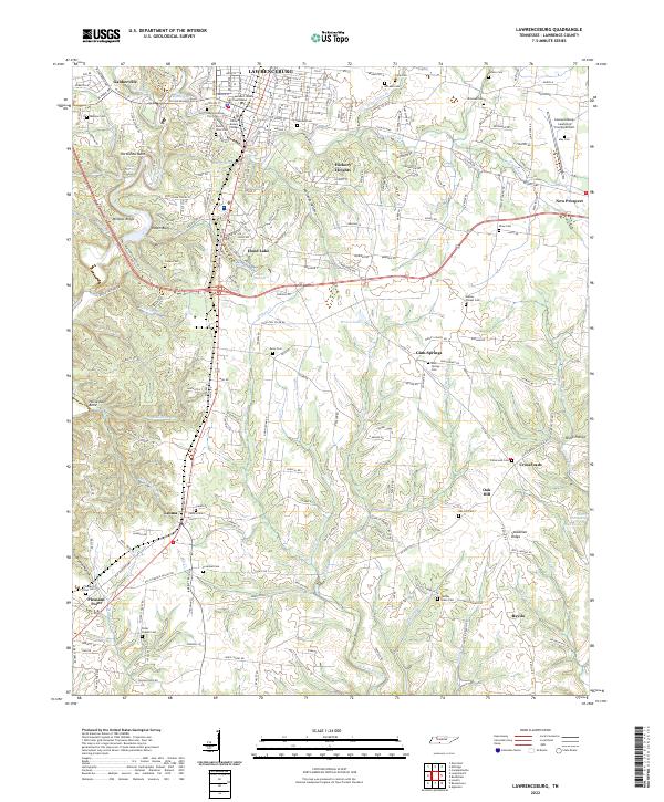 US Topo 7.5-minute map for Lawrenceburg TN